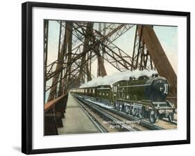 The North Express Thunders Over the Forth Bridge on Its Way to Aberdeen-null-Framed Photographic Print