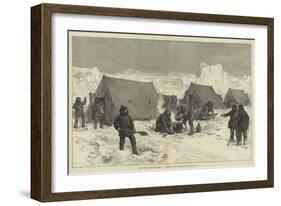 The North Pole Expedition, a Sledge Party Camping for the Night-Alfred William Hunt-Framed Giclee Print