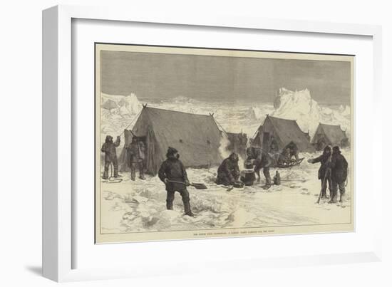 The North Pole Expedition, a Sledge Party Camping for the Night-Alfred William Hunt-Framed Giclee Print