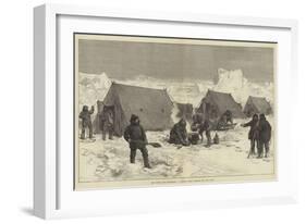 The North Pole Expedition, a Sledge Party Camping for the Night-Alfred William Hunt-Framed Giclee Print