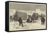 The North Pole Expedition, a Sledge Party Camping for the Night-Alfred William Hunt-Framed Stretched Canvas
