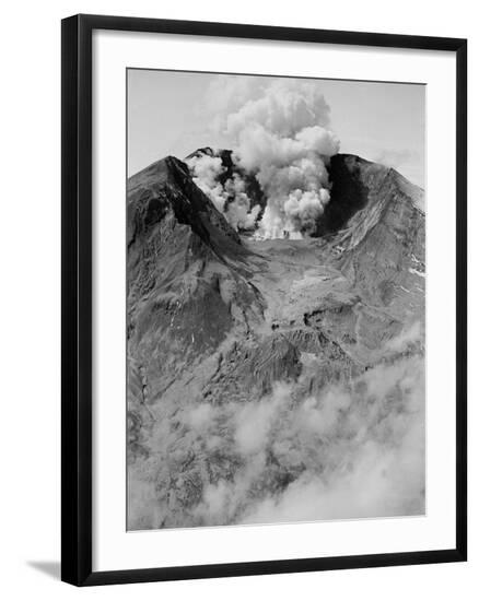 The North Side of Mount St. Helens is Wide Open as the Volcano Starts to Erupt--Framed Photographic Print