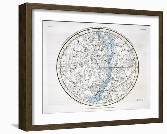 The Northern Hemisphere, from 'A Celestial Atlas' 1822-Alexander Jamieson-Framed Giclee Print