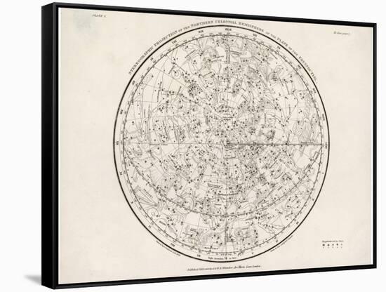 The Northern Hemisphere Including the Signs of the Zodiac-null-Framed Stretched Canvas