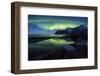 The Northern Lights (aurora borealis) and stars reflected in the icy sea, Tungeneset, Senja, Troms-Roberto Moiola-Framed Photographic Print
