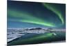 The Northern Lights Dance over the Glacier Lagoon in Iceland-null-Mounted Photographic Print