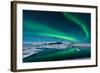 The Northern Lights Dance over the Glacier Lagoon in Iceland.-John A Davis-Framed Photographic Print