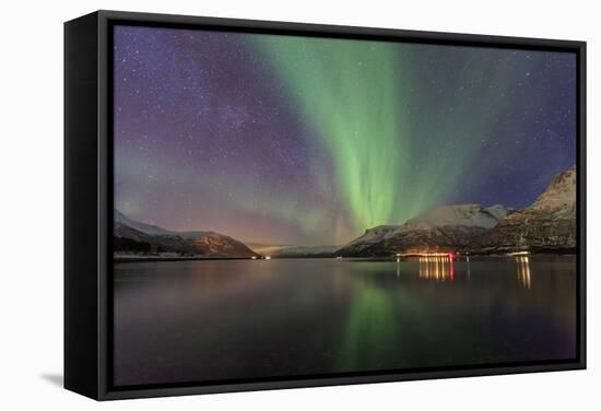 The Northern Lights Illuminates the Icy Sea, Troms-Roberto Moiola-Framed Stretched Canvas