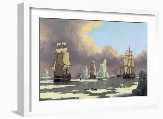 The Northern Whale Fishery: the "Swan" and "Isabella", C. 1840-John Of Hull Ward-Framed Giclee Print