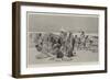 The Nubian Trade Route from Korosko to Abu Hamed, Halt of a Caravan of Arabs and Bishareen-Charles Auguste Loye-Framed Giclee Print