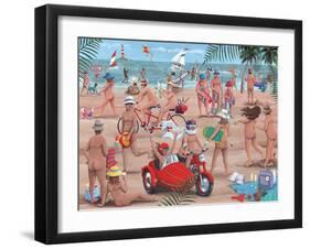 The Nudist Beach-Peter Adderley-Framed Art Print