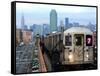 The Number 7 Train Runs Through the Queens Borough of New York-null-Framed Stretched Canvas