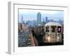 The Number 7 Train Runs Through the Queens Borough of New York-null-Framed Premium Photographic Print