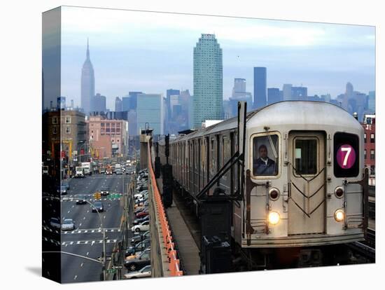 The Number 7 Train Runs Through the Queens Borough of New York-null-Stretched Canvas