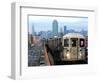 The Number 7 Train Runs Through the Queens Borough of New York-null-Framed Premium Photographic Print