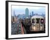 The Number 7 Train Runs Through the Queens Borough of New York-null-Framed Photographic Print