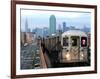 The Number 7 Train Runs Through the Queens Borough of New York-null-Framed Photographic Print