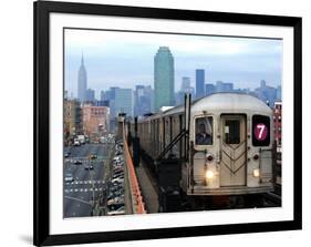 The Number 7 Train Runs Through the Queens Borough of New York-null-Framed Photographic Print