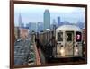 The Number 7 Train Runs Through the Queens Borough of New York-null-Framed Photographic Print