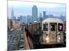 The Number 7 Train Runs Through the Queens Borough of New York-null-Mounted Photographic Print