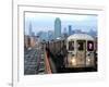 The Number 7 Train Runs Through the Queens Borough of New York-null-Framed Photographic Print