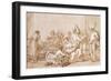 The Nursing of Punchinello-Giovanni Battista Tiepolo-Framed Giclee Print