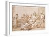 The Nursing of Punchinello-Giovanni Battista Tiepolo-Framed Giclee Print