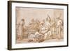 The Nursing of Punchinello-Giovanni Battista Tiepolo-Framed Giclee Print