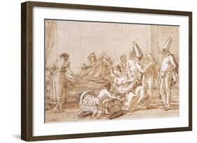 The Nursing of Punchinello-Giovanni Battista Tiepolo-Framed Giclee Print