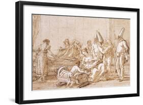 The Nursing of Punchinello-Giovanni Battista Tiepolo-Framed Giclee Print