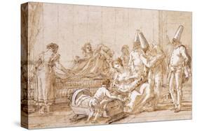 The Nursing of Punchinello-Giovanni Battista Tiepolo-Stretched Canvas