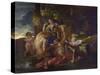 The Nurture of Bacchus, C.1628-29 (Oil on Canvas)-Nicolas Poussin-Stretched Canvas