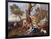 The Nurture of Jupiter, Mid-1630s-Nicolas Poussin-Framed Giclee Print