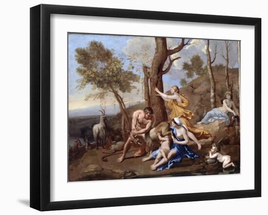 The Nurture of Jupiter, Mid-1630s-Nicolas Poussin-Framed Giclee Print