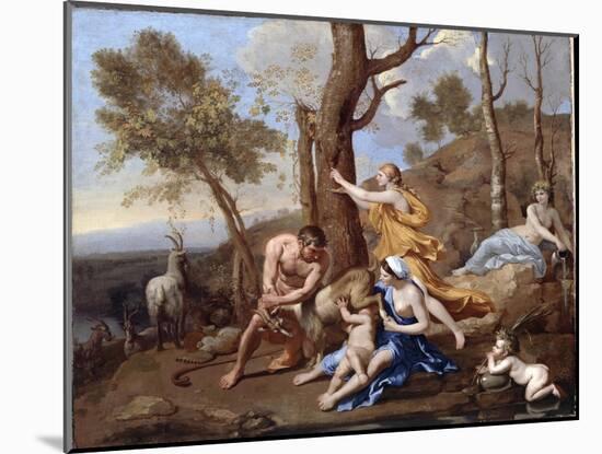 The Nurture of Jupiter, Mid-1630s-Nicolas Poussin-Mounted Giclee Print