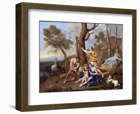 The Nurture of Jupiter, Mid-1630s-Nicolas Poussin-Framed Giclee Print