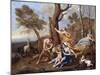 The Nurture of Jupiter, Mid-1630s-Nicolas Poussin-Mounted Giclee Print