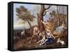 The Nurture of Jupiter, Mid-1630s-Nicolas Poussin-Framed Stretched Canvas