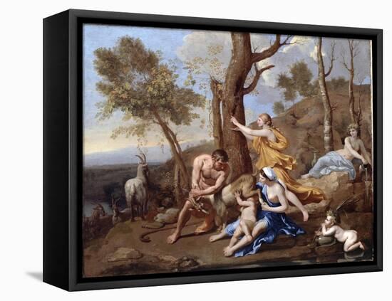 The Nurture of Jupiter, Mid-1630s-Nicolas Poussin-Framed Stretched Canvas