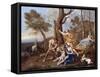 The Nurture of Jupiter, Mid-1630s-Nicolas Poussin-Framed Stretched Canvas
