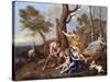 The Nurture of Jupiter, Mid-1630s-Nicolas Poussin-Stretched Canvas