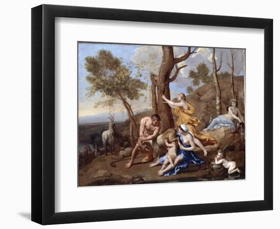 The Nurture of Jupiter, Mid-1630s-Nicolas Poussin-Framed Premium Giclee Print