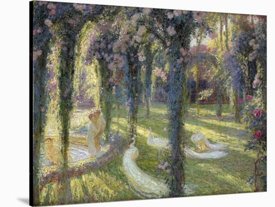 The Nymphs in the Garden, Les Nymphes dans un Jardin-Henri Martin-Stretched Canvas