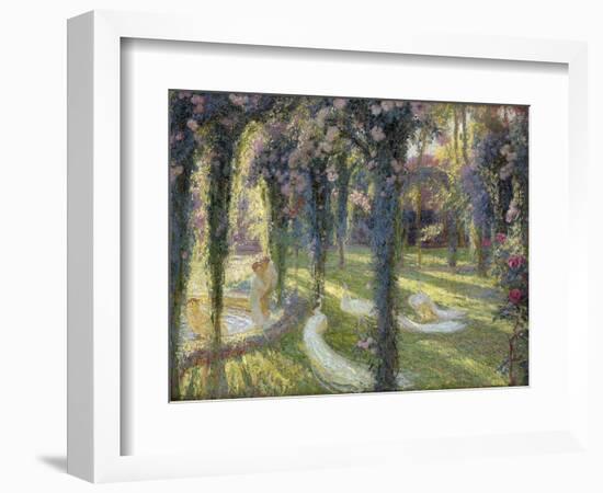 The Nymphs in the Garden, Les Nymphes dans un Jardin-Henri Martin-Framed Giclee Print