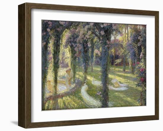 The Nymphs in the Garden, Les Nymphes dans un Jardin-Henri Martin-Framed Giclee Print