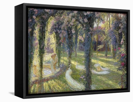 The Nymphs in the Garden, Les Nymphes dans un Jardin-Henri Martin-Framed Stretched Canvas