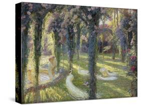 The Nymphs in the Garden, Les Nymphes dans un Jardin-Henri Martin-Stretched Canvas