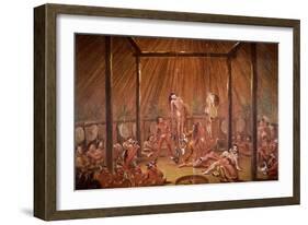 The O-Kee-Pa Self-Torture Religious Ceremony of the Mandan Tribe, from a Painting of c.1835-George Catlin-Framed Giclee Print