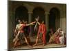 The Oath of Horatii, 1784-Jacques-Louis David-Mounted Premium Giclee Print