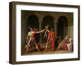 The Oath of Horatii, 1784-Jacques-Louis David-Framed Giclee Print